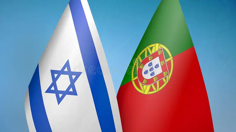 israel und portugal zwei flaggen blue hintergrund zusammen 191227042